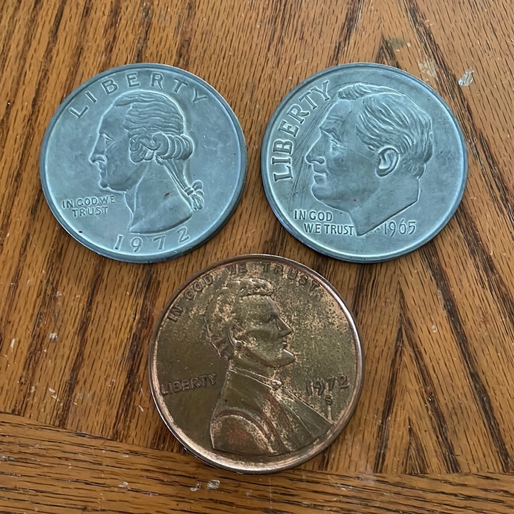 Vintage Large paper weight giant coins